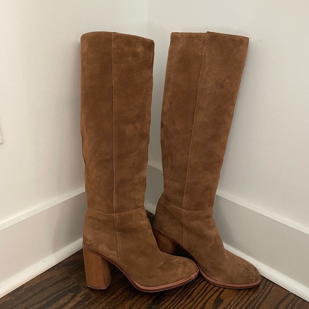 Vince Camuto brown suede boots, size 7